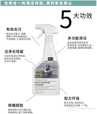 新西蘭Ecostore宜可誠多功能清潔噴液 潔凈家居，安心之選